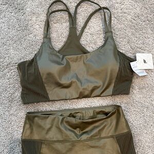 Fabletics Olive Sports Bra and Leggings Set Khloe kardashian collab